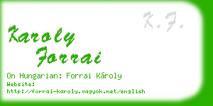 karoly forrai business card
